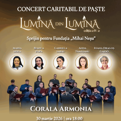 Concert caritabil „Lumină din Lumină” la Oradea Arena pentru susținerea Fundației „Mihai Neșu”